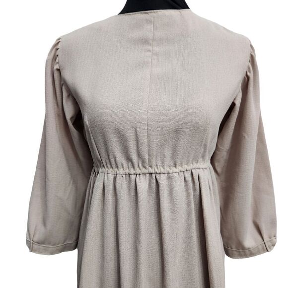 Homemade Amish Mennonite Apron Dress Girl 14 Modest Beige 36 Bust 28 Waist - Picture 12 of 12